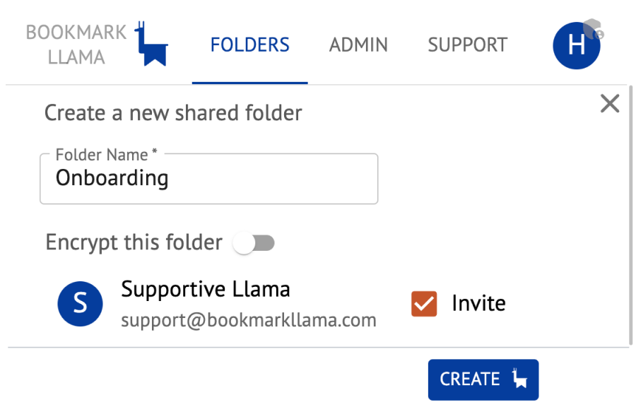 Create folder image, Bookmark Llama