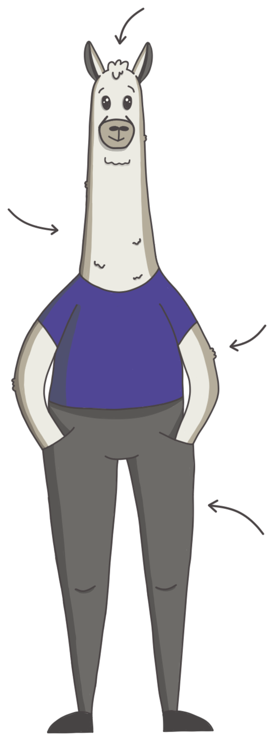 Bookmark Llama Mascot Image